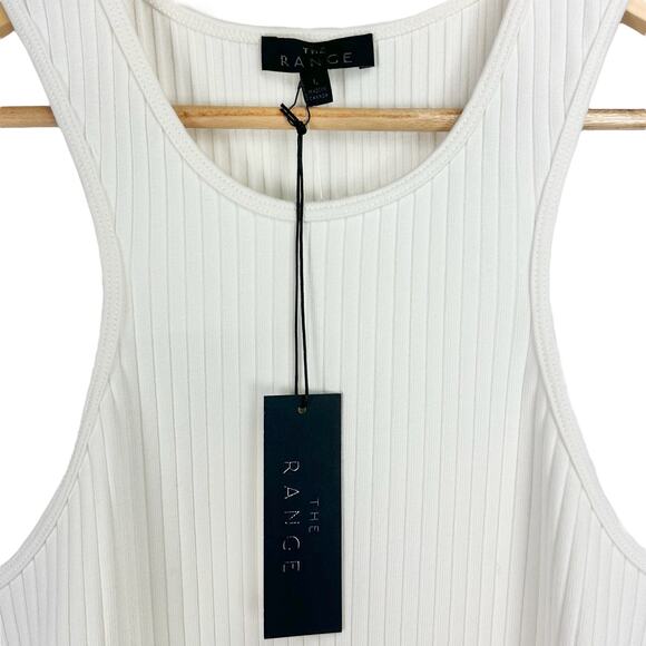 The Range Carved Stretch Cotton Rib Mini Dress, Large - Picture 9 of 12